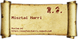 Misztai Harri névjegykártya